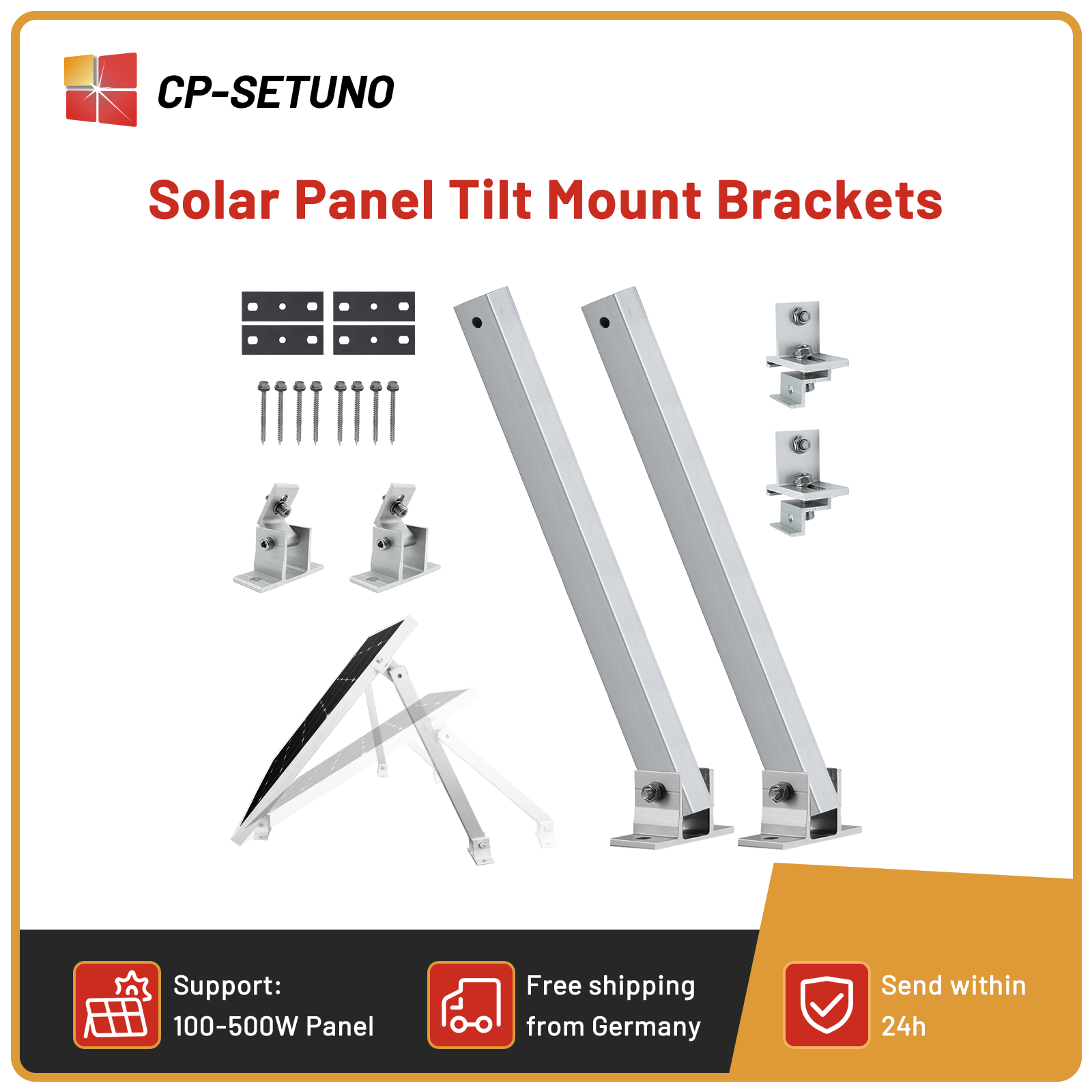 Solar Panel Tilt Mount - CP-SETUNO Solar Panel Mount, Adjustable Angle