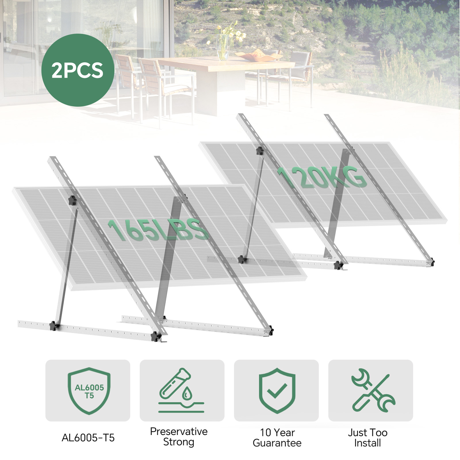 Solar Panel Tilt Mount - RVPOZWER 45 Inch Adjustable Solar Panel
