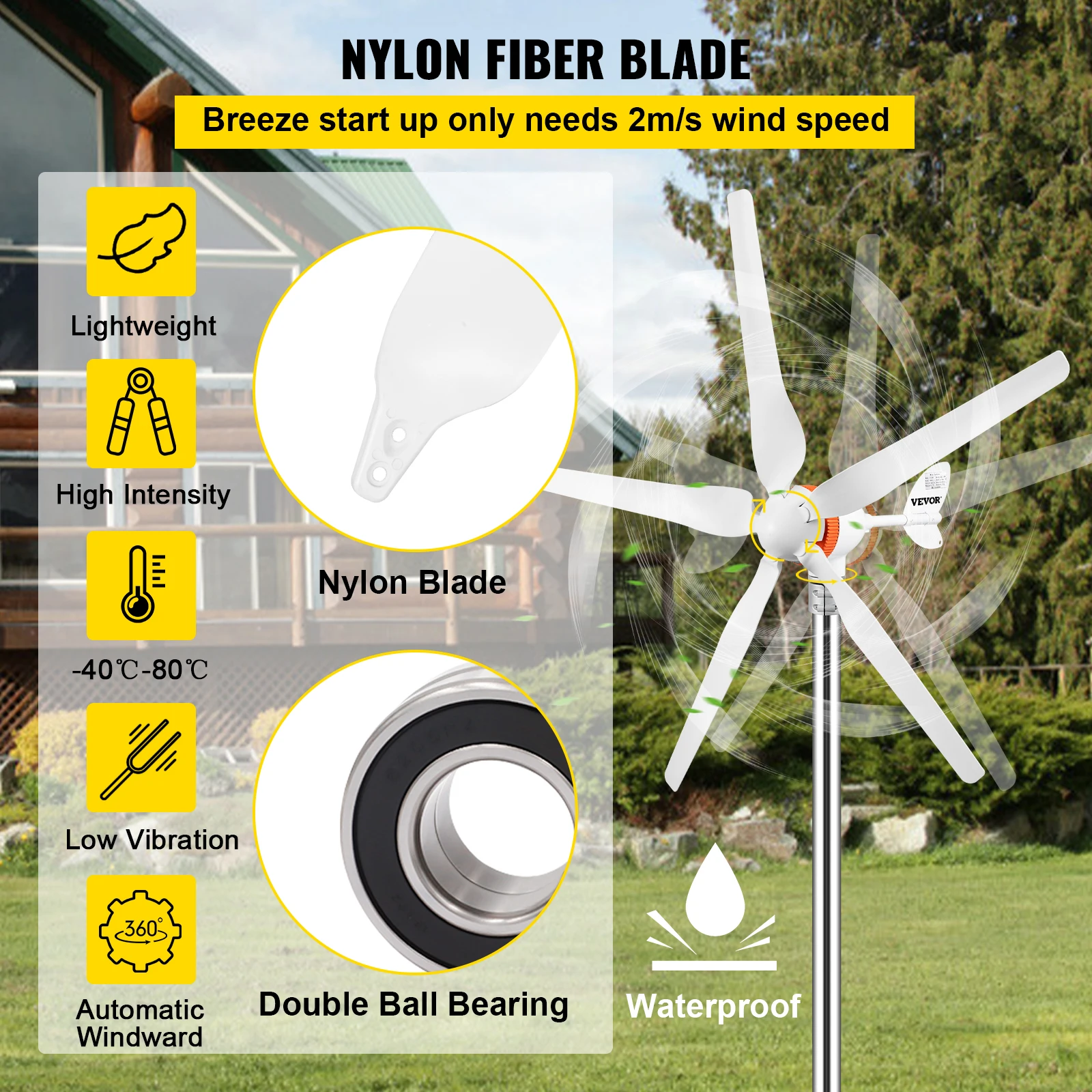 Small Wind Turbine Generator 3 - Renewable Energy Use 评论和价格